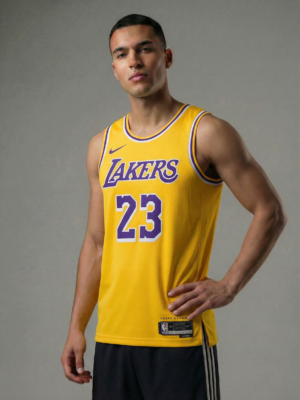 Los Angeles Lakers #23 LeBron James Nike NBA Swingman Jersey Yellow
